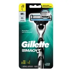 GILLETTE MACH3 1RAZOR /3 CARTRIDGES 