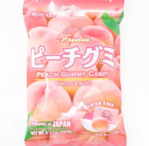 [J09085] KASUGAI PEACH GUMMY CANDY 102G