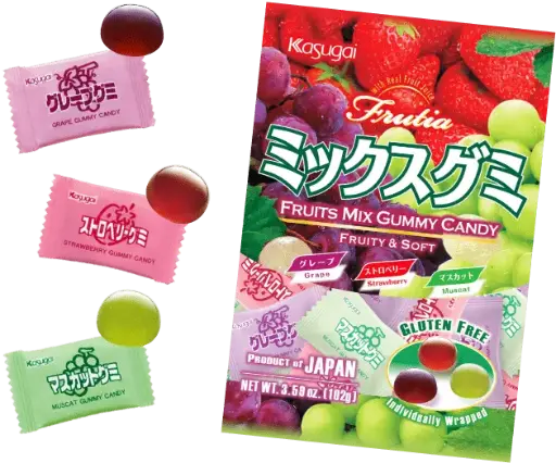 [J14668] KASUGAI FRUIT MIX GUMMY CANDY 102G