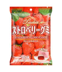 [J09079] KASUGAI FRUITS STRAWB GUMMY CANDY 102G (JAPAN)