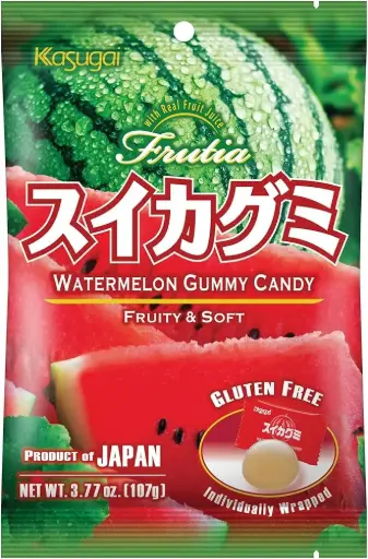 [J09079] KASUGAI WATERMELON GUMMY CANDY 102G (JAPAN)