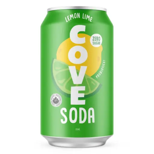COVE SODA CANS LEMON-LIME ZERO SUGAR  355ML/12CT