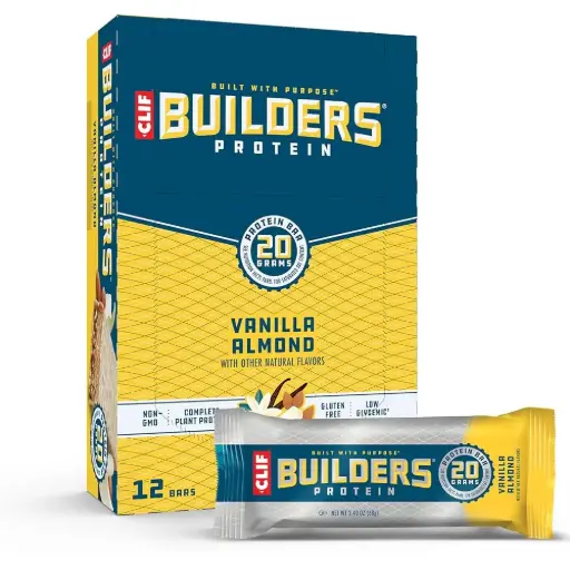 [722252068842] CLIF BUILDERS VANILLA ALMOND 68G/12CT