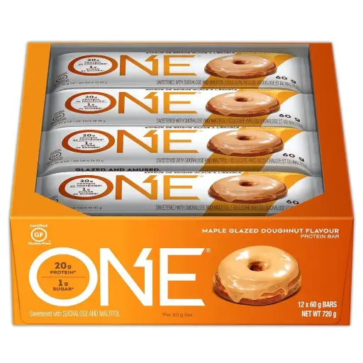 BAR ONE MAPLE GLAZED DONUT PROTIEN BAR 60G/12CT