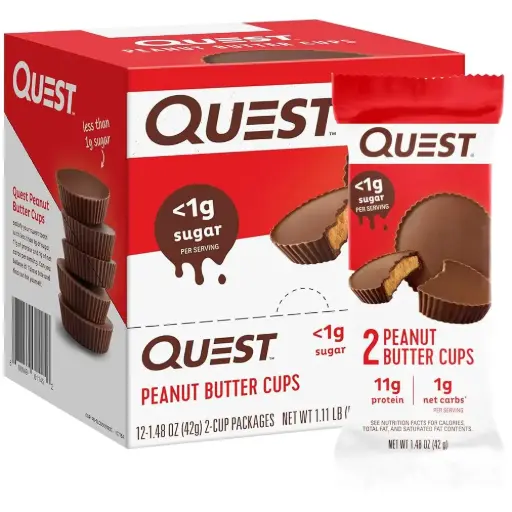 [888849011513] QUEST PEANUT BUTTER SNACK CUPS 42G/12CT
