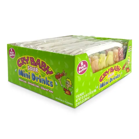 [0751] CRY BABY SOUR CANDY MINI BOTTLES 12CT/