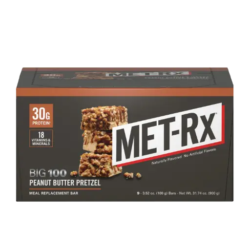 [786560557061] MET RX PEANUT BUTTER PRETZELPROTEIN BAR 100G/ 9CT 