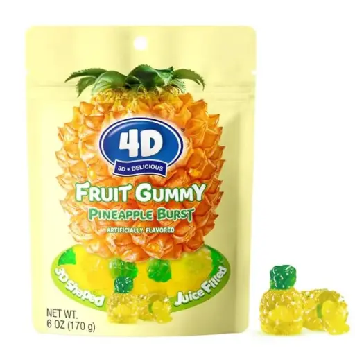 [810051809633] AMOS 4D PINEAPPLE GUMMY BURST 170G