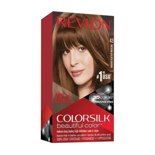 [309978695431] REVLON COLOURSILK #43 MEDIUM GOLDEN BROWN
