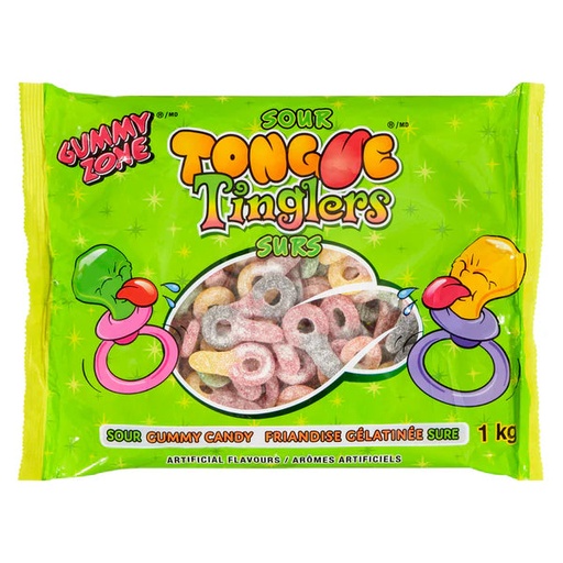 [055415894447] GUMMY ZONE SUPER SIZE SOUR TONGUE TINGLERS 1KG