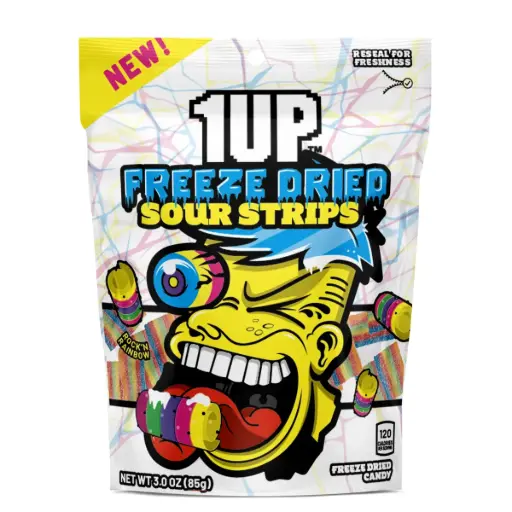 1UP FREEZE DRIED SOUR STRIPS RAINBOW 85G