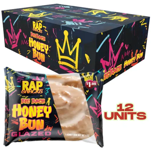 [3783] RAP SNACKS BIG BACK JUMBO ICED HONEY BUNS 4OZ/12CT