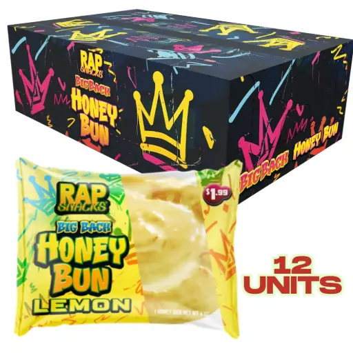 RAP SNACKS BIG BACK JUMBO LEMON ICED BUNS 4OZ/12CT