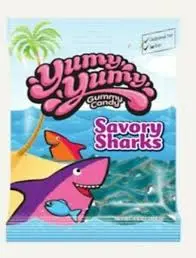 [818480010125] YUMMY YUMMY SAVORY SHARKS 128G