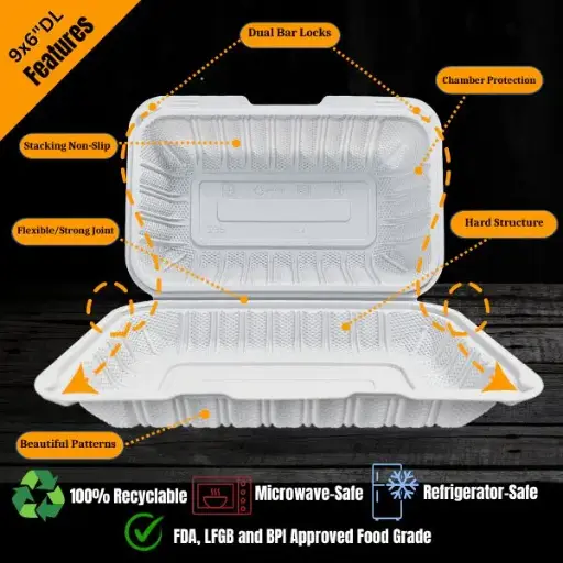 [00990312116073] MFPP HINGED LID DUAL-LOCK 9"X6" 150CT