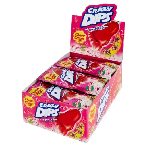 CHUPA CHUPS CRAZY DIPS STRAWBERRY 14G/24CT (EUROPE)
