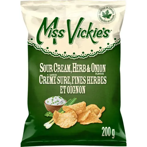 [060410073773] MISS VICKIE'S SOUR CREAM HERB & ONION 200G 