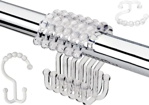 SHOWER CURTAIN HOOKS CLEAR /12PK 