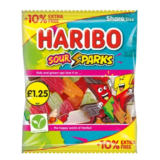 [2202.] HARIBO SOUR SPARKS - VEG 154G (UK) 