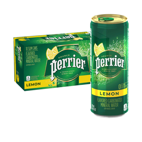 [055000209403] PERRIER WATER LEMON SLIM CANS 8CT/330ML