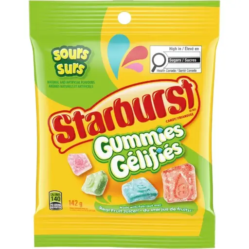 [058496469634] STARBURST SOUR GUMMIES  142G