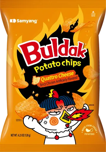 [192699000703] SAMYANG BULDAK QUATTRO CHEESE POTATO CHIPS 120G  
