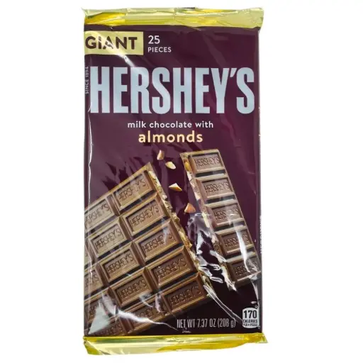 [1482] HERSHEY'S GIANT MILK CHOCOLATE W/ ALMONDS 214G  