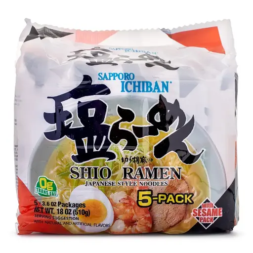 [076186000585] SAPPORO ICHIBAN SHIO RAMEN 5PK