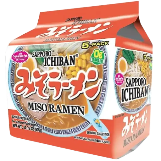 [076186000578] SAPPORO ICHIBAN MISO RAMEN 5PK  