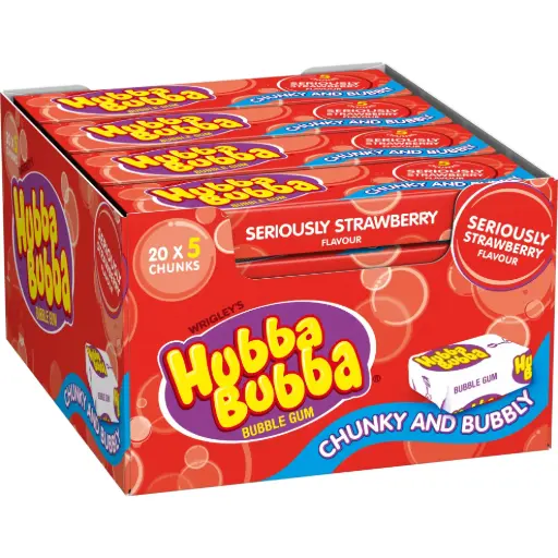 [1352.B] HUBBA BUBBA STRAWBERRY SOFT BUBBLE GUM 20CT (UK)