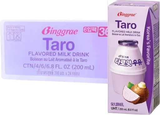 BINGGRAE TARO FLAV MILK 200ML/24CT (KOREA)