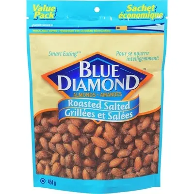BLUE DIAMOND ROASTED SALTED ALMONDS 454G