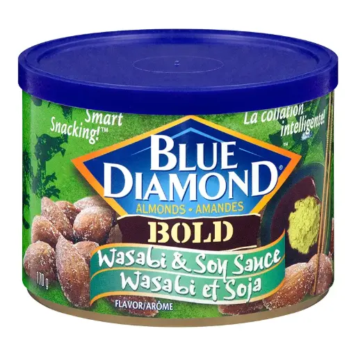 BLUE DIAMOND BOLD WASABI & SOY SAUCE 170G 