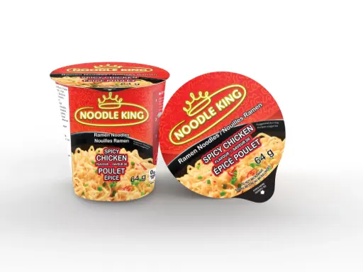 NOODLE KING SPICY CHICKEN CUP 64G/12PK   