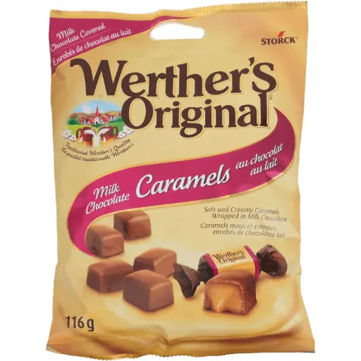 WERTHER'S MILK CHOCOLATE CARAMELS 116G