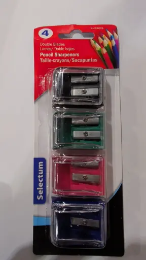 [SL53245] 2-HOLE SHARPENERS ASSORTED  / 4PK 