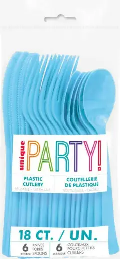 [FP32214] PLASTIC CUTLERY SKY BLUE ASSORTED 18/PK