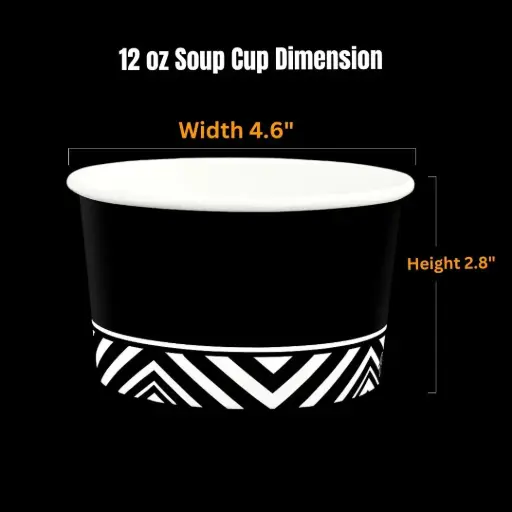 [ZP-HSC12-12OZ] 12OZ PAPER HOT SOUP CONTAINERS (B&W) 500PCS