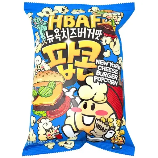 [SG3027] HBAF MILK NEW YORK CHEESE BURGER FLVR POPCORN 80G 