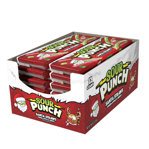 [137880.]  SOUR PUNCH SANTA STRAWS 38OZ/24CT 
