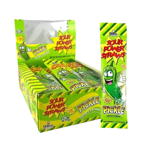 [4111502]  SOUR POWER STRAWS PICKLE FLVR 1.2KG