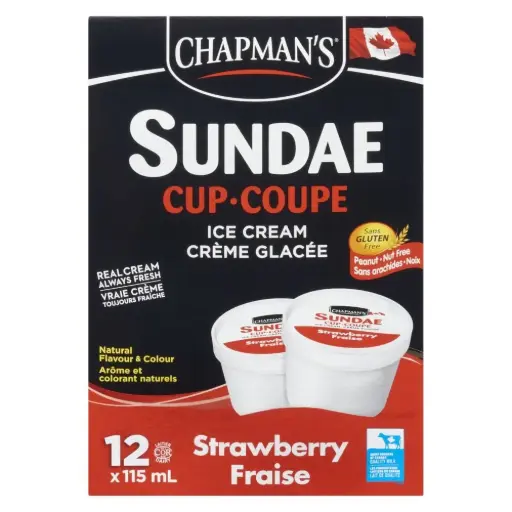 [65287] CHAPMAN'S STRAWBERRY SUNDAE CUP 115ML/12CT