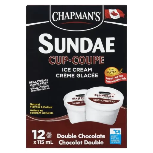 [65289] CHAPMAN'S DBL CHOCO SUNDAE CUP 115ML/12CT 