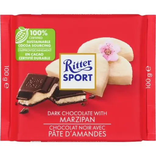 [RIT010] RITTER SPORT DARK CHOCO & MARZIPAN 100G