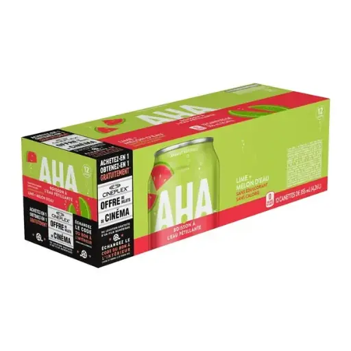 [157290] AHA LIME + WATERMELON SPARKLING WATER 355ML/12CT