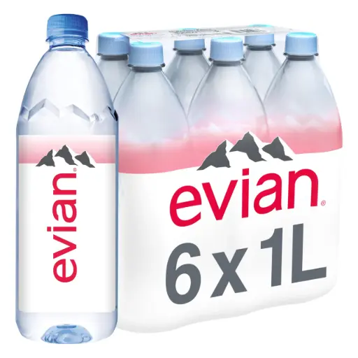 EVIAN SPRING WATER 1L/6CT