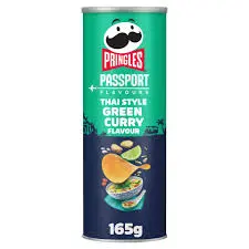 [1240.] PRINGLES PASSPORT THAI GREEN CURRY 165G (UK)
