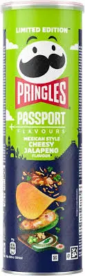 [6239.] PRINGLES PASSPORT MEXICAN STYLE CHEESY JALAPENO 165G (UK)