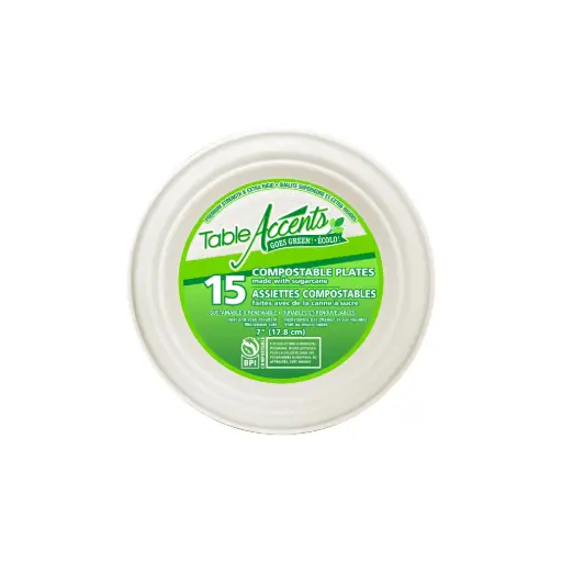 [5631007] COMPOSTABLE PLATES WHITE 7" /15CT  