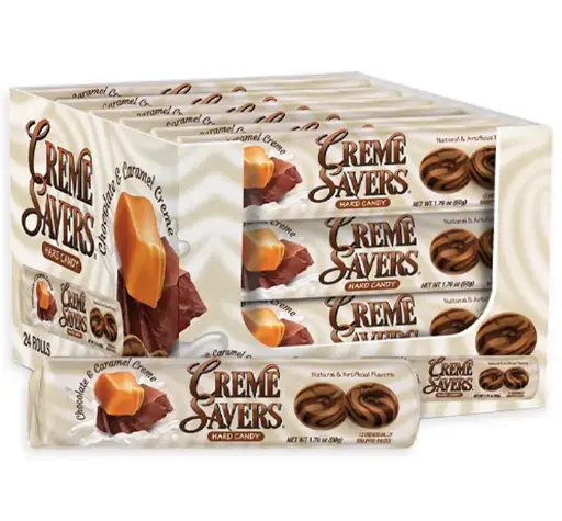 [4758.] CREME SAVERS CHOCOLATE & CARAMEL ROLL 24PK